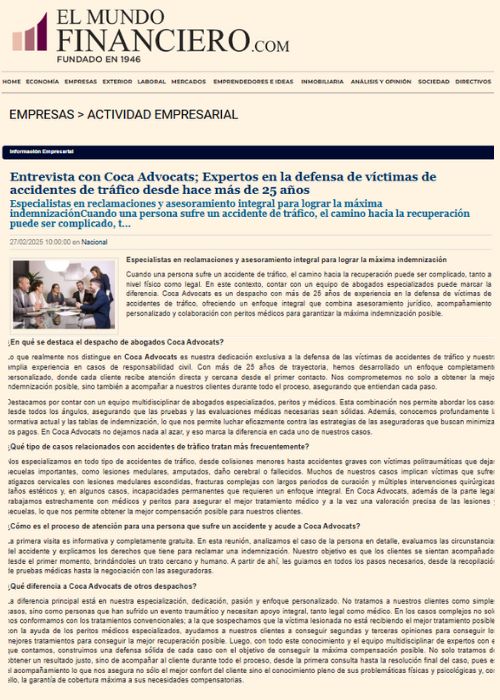 El mundo financiero Coca advocats