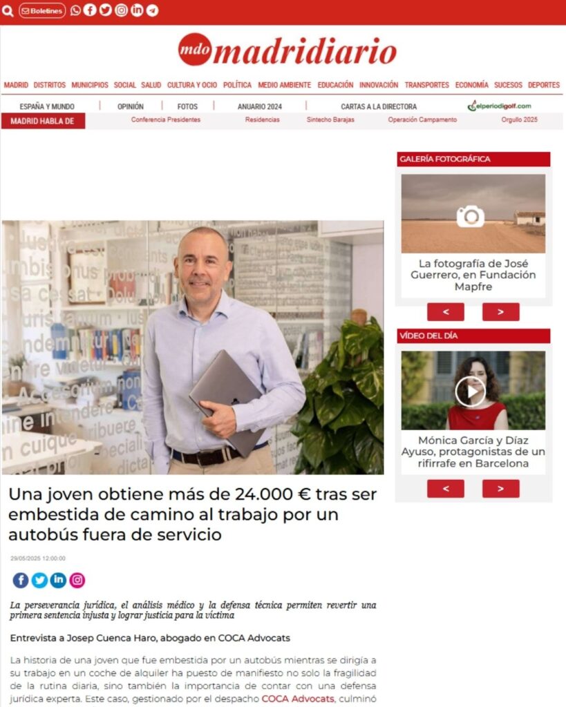COCA ADVOCATS caso real_ Una joven obtiene más de 24.000 € tras ser embestida de camino al trabajo por un autobús fuera de servicio (3)