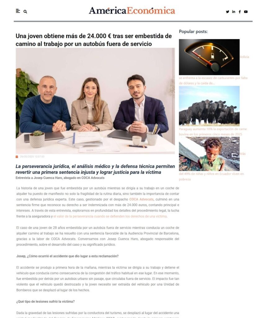 COCA ADVOCATS caso real_ Una joven obtiene más de 24.000 € tras ser embestida de camino al trabajo por un autobús fuera de servicio (7)