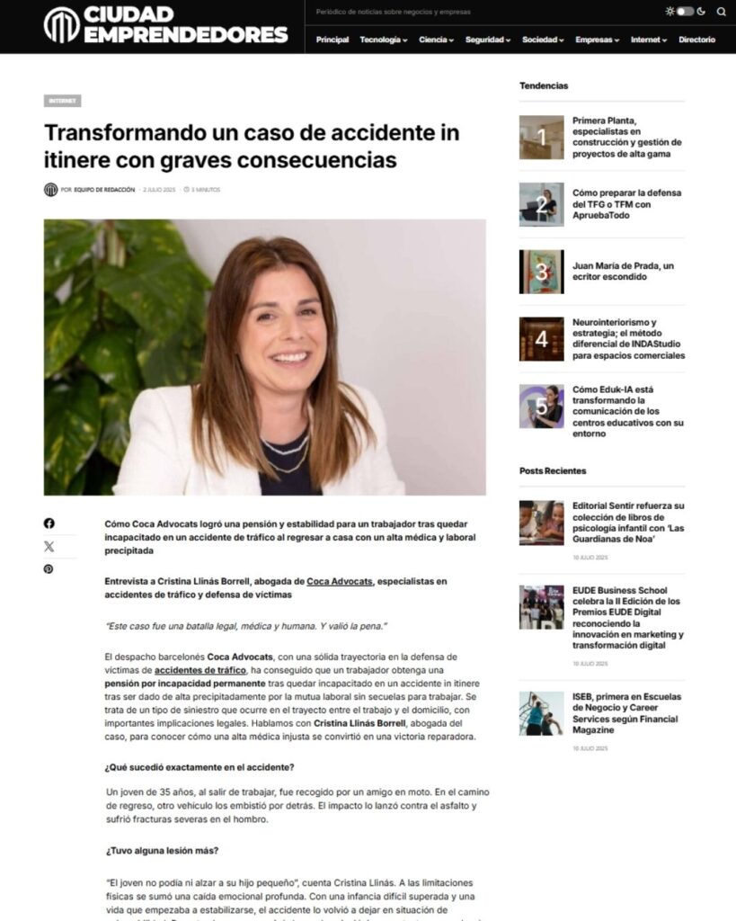 Transformando un caso de accidente in itinere con graves consecuencias (2)