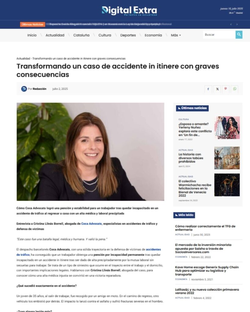 Transformando un caso de accidente in itinere con graves consecuencias (6)