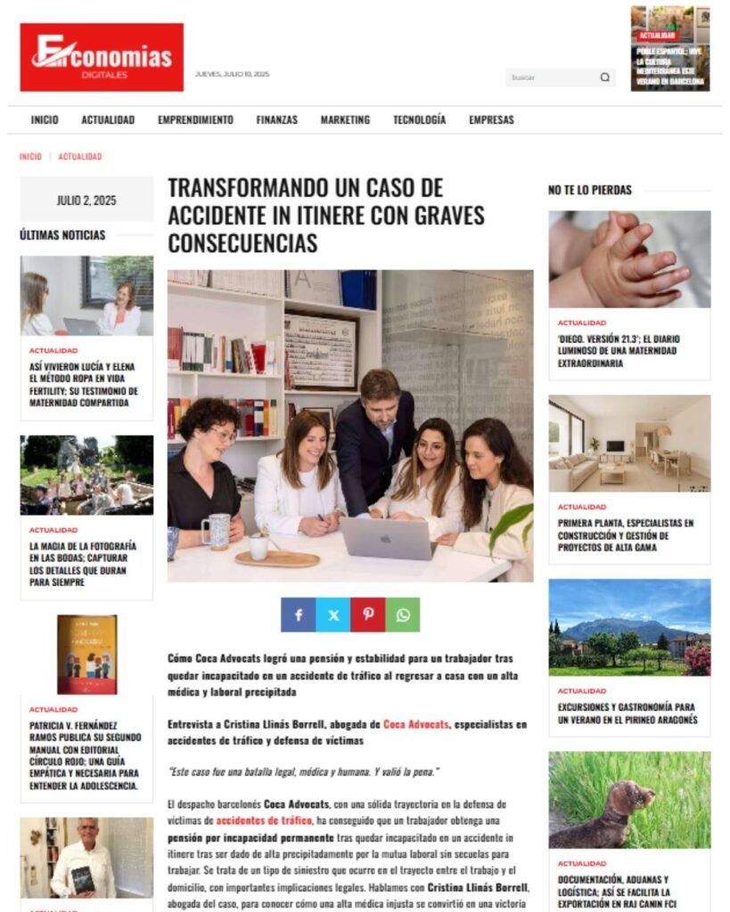 Transformando un caso de accidente in itinere con graves consecuencias