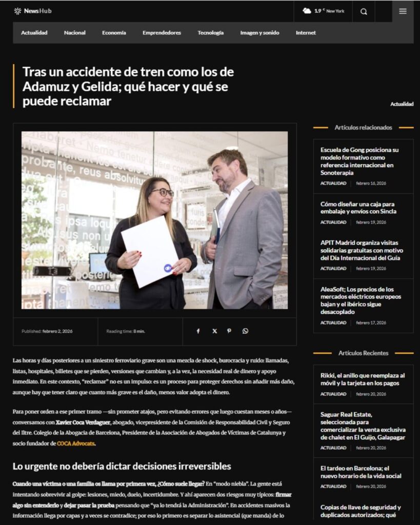 Tras un accidente de tren como los de Adamuz y Gelida; qué hacer y qué se puede reclamar (8)